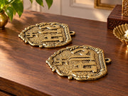 Kridaykraft Metal Shubh Labh Wall Hanging, Golden, Decorative Door Hanging, Swastik Design, 11 cm, 80 gm