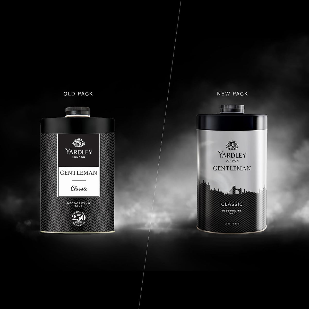 Yardley London Gentleman Classic Deodorizing Talc Spray for Men with Calcium, Carbonate, Magnisum, Carbonate, Fragrance, Dipropylene Glycol, Calcium, Silicate, Triclosan, Pack of 1, 250g