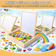 Toy Imagine Wooden Magnetic Chalkboard – Double-Sided Educational Learning Board with Chalk, Marker & Duster – Small Green & White Writing Board for Kids (3+ Years)