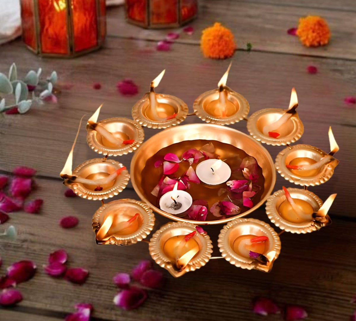 DSH Urli Bowl for Floating Flowers and T-Light Candles Home, Office and Table Décor Decoration (Diya-10k)