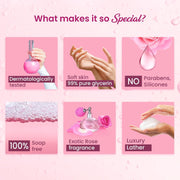 Dabur Gulabari Shower Gel - 250 ml | 99% Pure Glycerine | Gentle Bodywash | Cellulite beads for Exfoliation | 0% Parabens & Soap | No Silicones | With Exotic Damask Rose & Organic Jojoba Oil