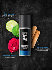 Beardo ICEMAN Body Spray for Men | Long Lasting Deodorant | Fragrance Body Spray | Amber Woody, Aromatic Fresh | Gift for Men & Friends | 150ml