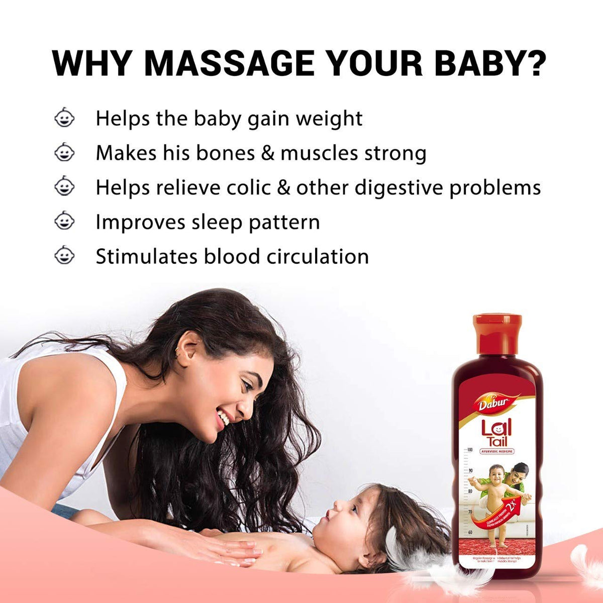 Dabur Lal Tail - Ayurvedic Baby Oil , Clinically Tested 2x Faster Physical Growth - 100 ml
