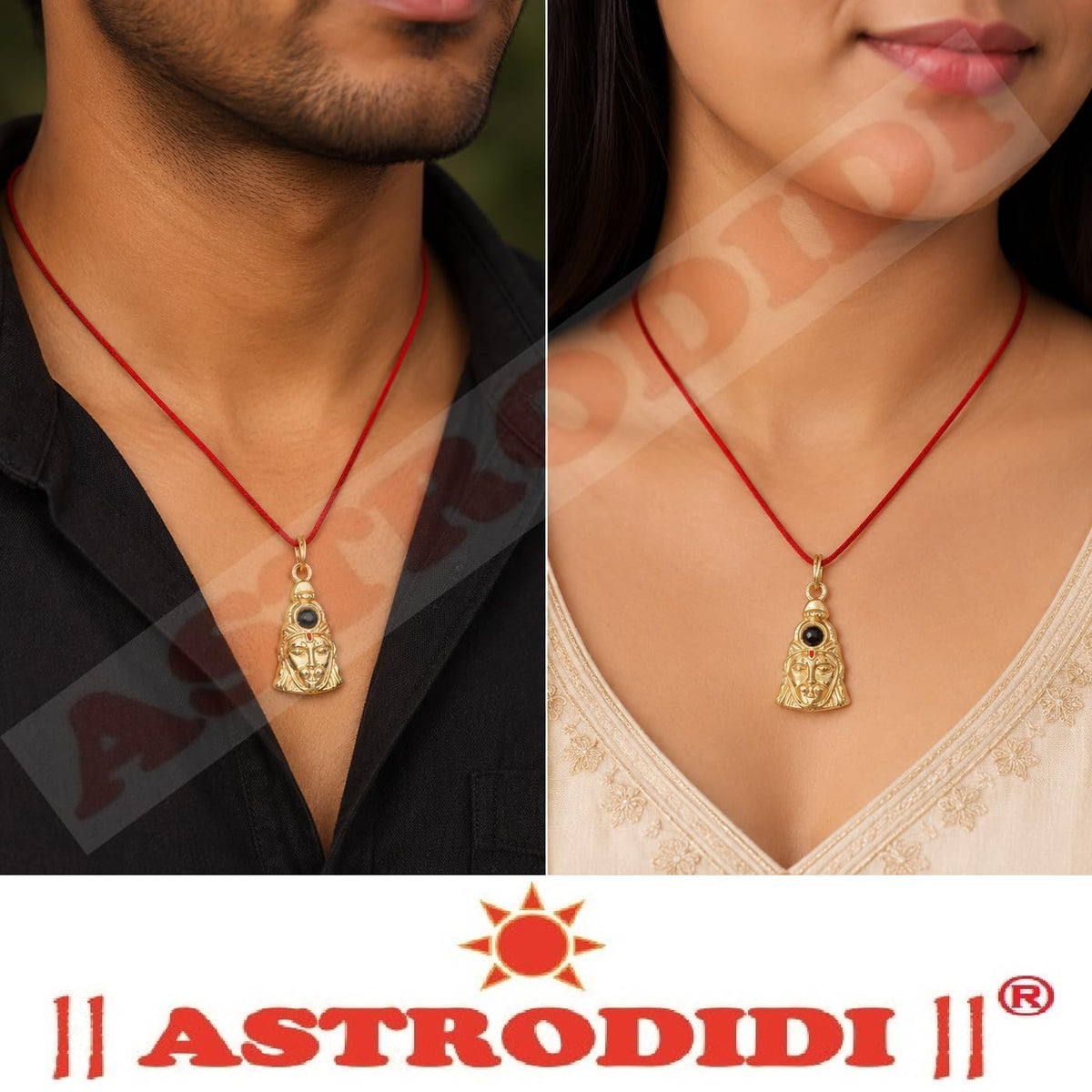 ASTRODIDI Shri Hanuman Chalisa Yantra Pendant | Gold Plated Locket with Nano-Inscribed Hanuman Chalisa | Divine Protection & Blessings Kawach with Red Thread for Wearing
