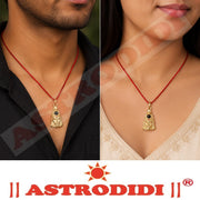 ASTRODIDI Shri Hanuman Chalisa Yantra Pendant | Gold Plated Locket with Nano-Inscribed Hanuman Chalisa | Divine Protection & Blessings Kawach with Red Thread for Wearing