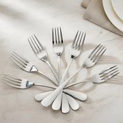 Parage 12 Pieces Stainless Steel Dinner Forks Set - Fork Set for Home and Kitchen, 12-Pieces Fruit Fork for Dining Table, Shiny and Sturdy Handle Forks with Round Edge