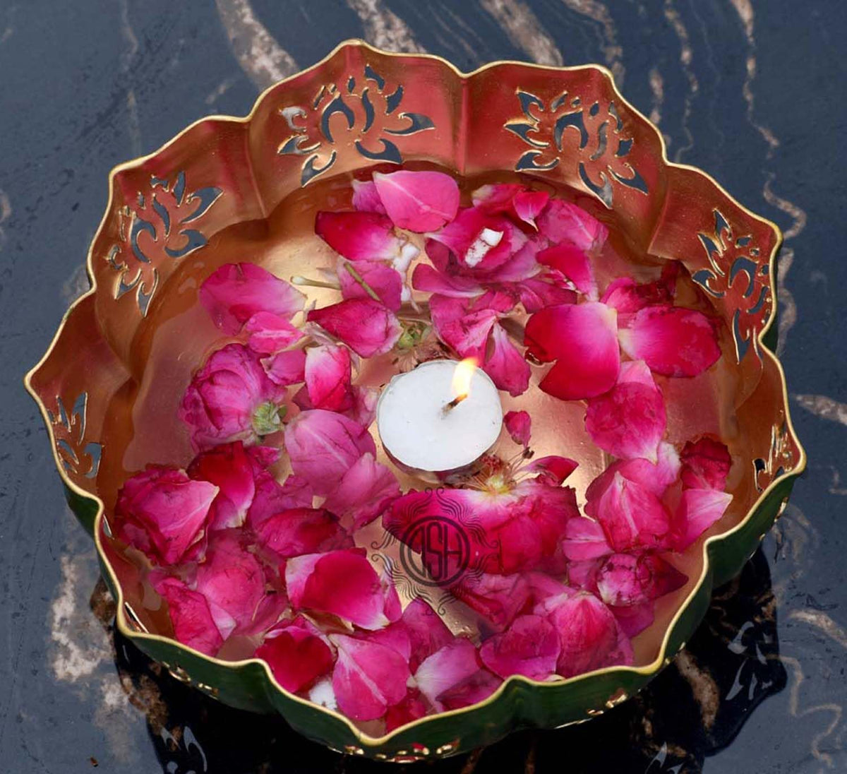 DSH Meta Urli Bowl for Floating Flowers and Tea Light Candles Home Decor and Festival Decor Center Table Decoration