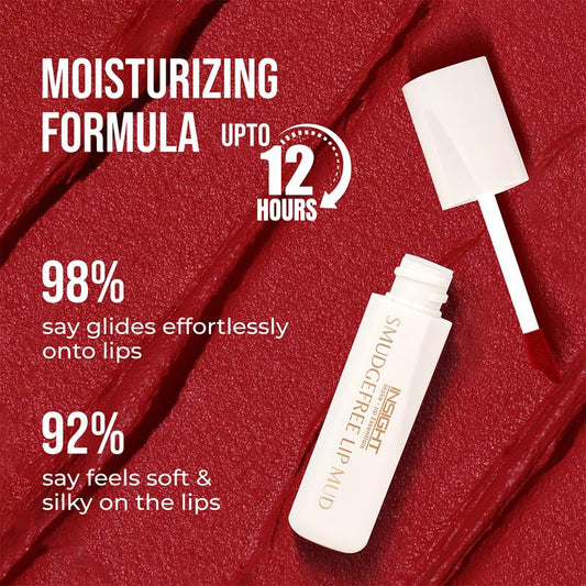 INSIGHT Smudge Free Lip Mud | Moisturizing Formula | Upto 12 Hrs Stay | Instant Matte Finish | Silky Smooth Texture (Misty) - 3.5g