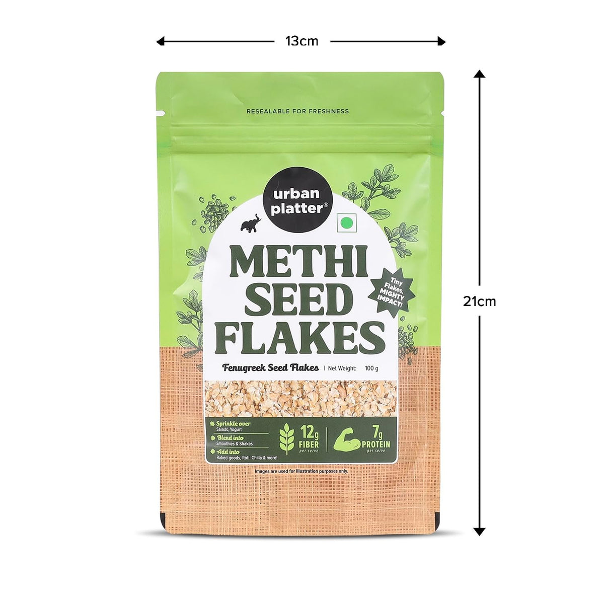 Urban Platter Methi Seed Flakes, 100g (Fenugreek Seed Flakes for improved digestion, reduced bloating, and everyday gut wellness)