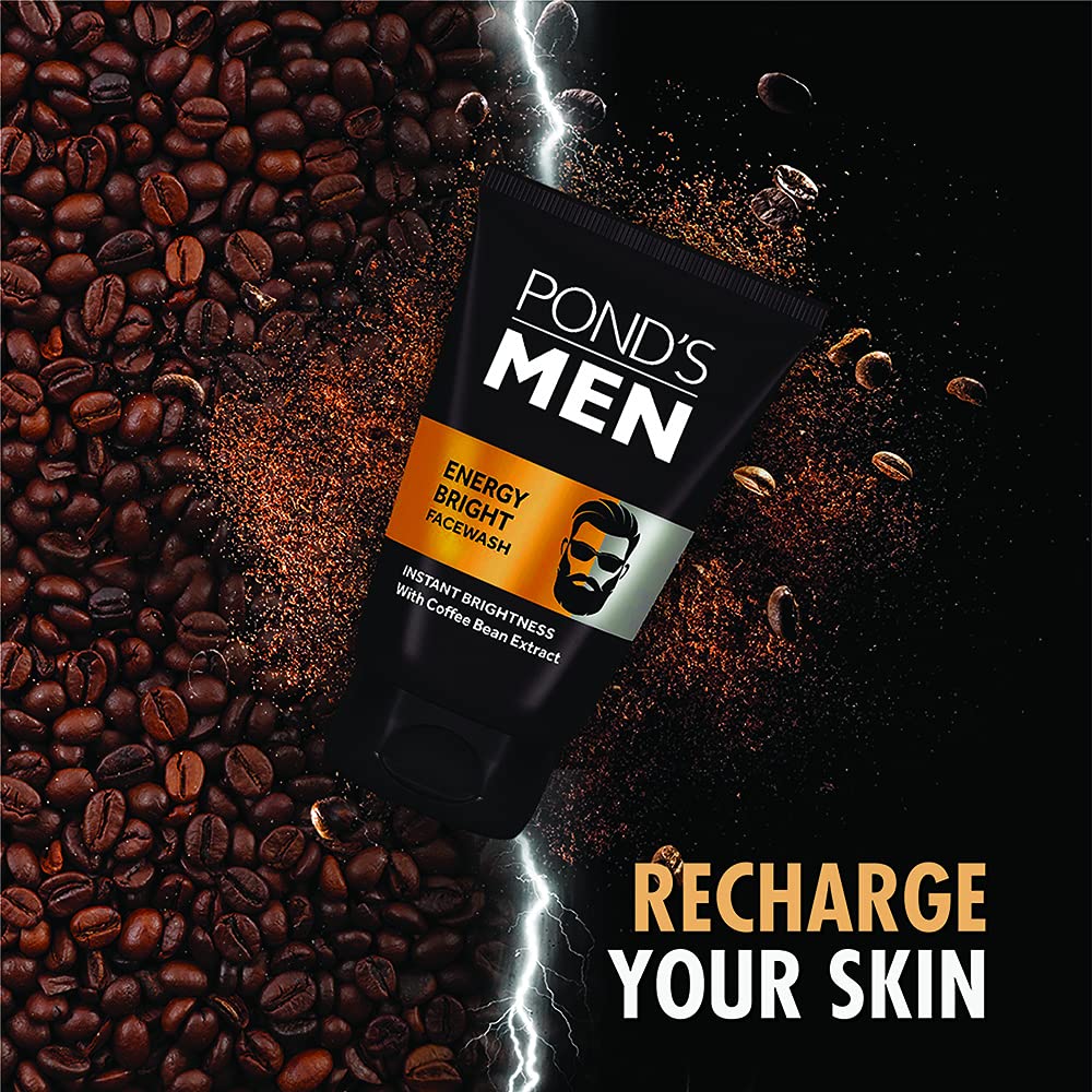 POND's Light Cream Moisturiser 100Ml& Men's Energy Bright Anti-Dullness Facewash With Coffee Bean, 100 G