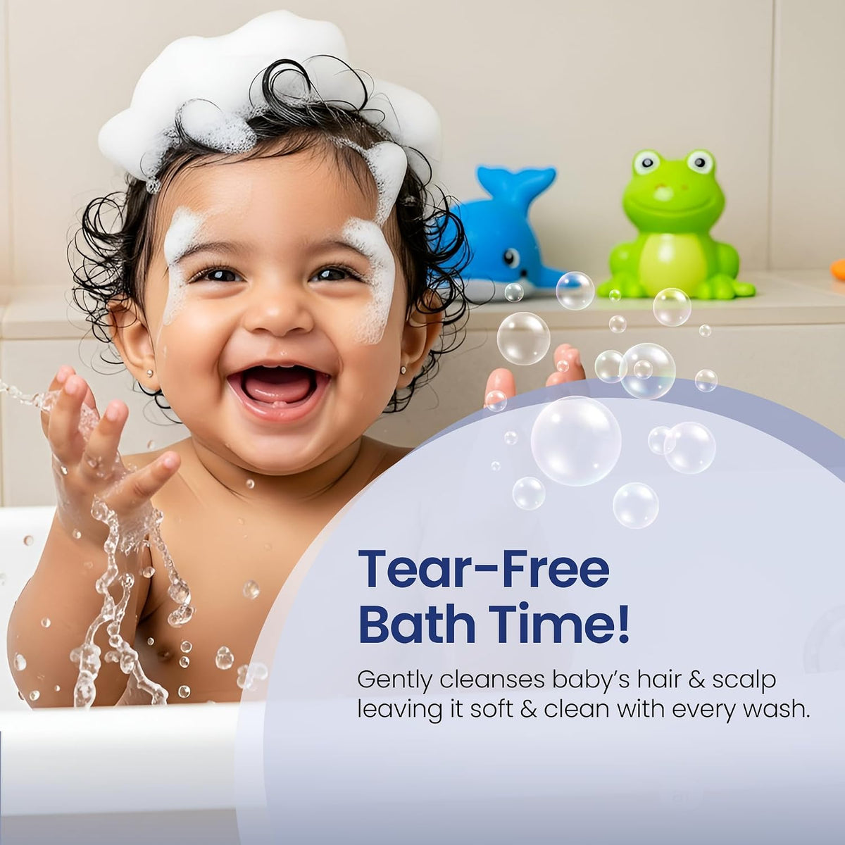 Mother Sparsh Natural Care Baby Shampoo-200ml | Tear Free Shampoo for Babies With Organic Coconut Oil, Calendula & Avocado | Suitable for Newborn Sensitive Skin
