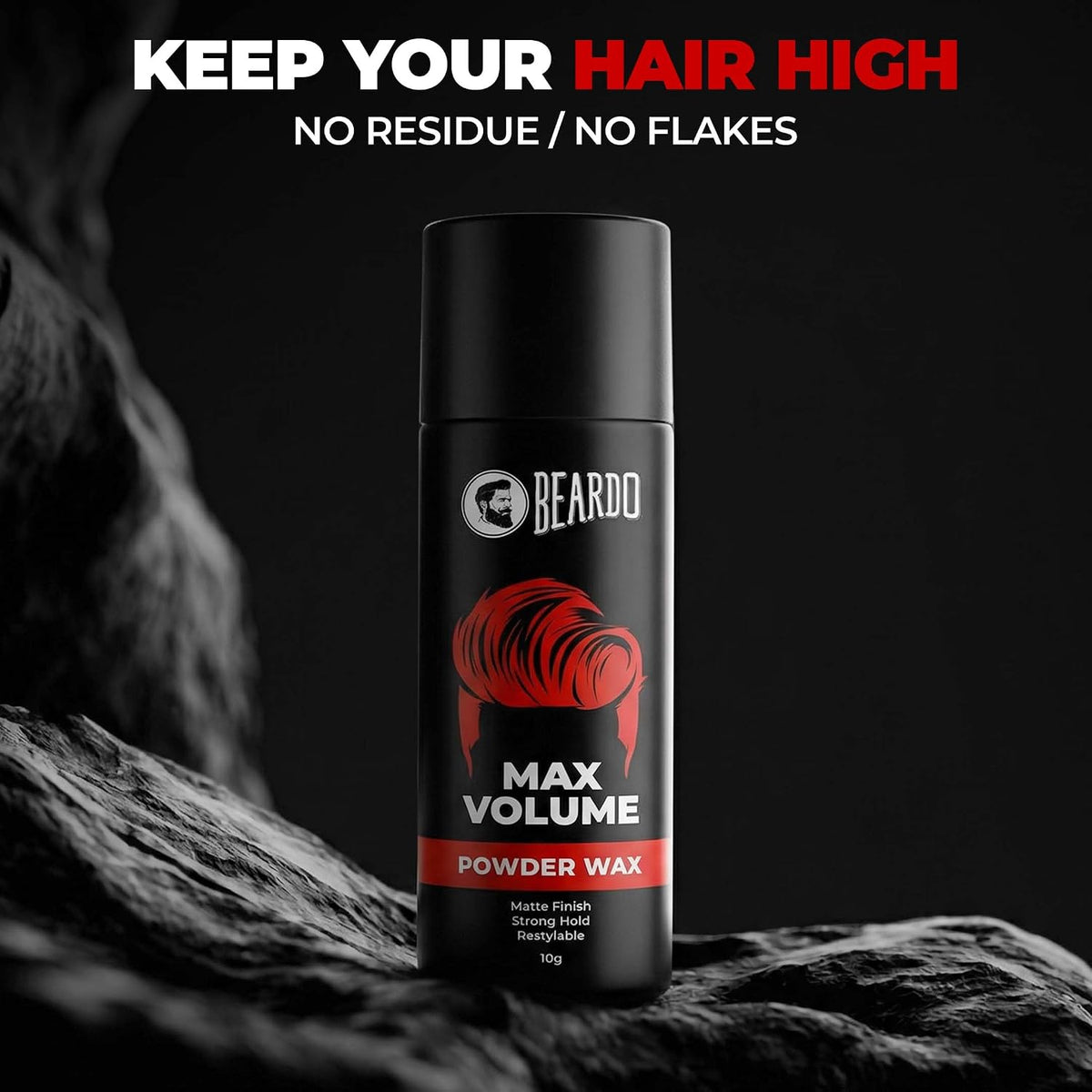 Beardo Max Volume Powder Wax 10 gm | Matte Finish | Strong Hold | Restylable | Hair Styling Wax | Hair Wax Powder For Men