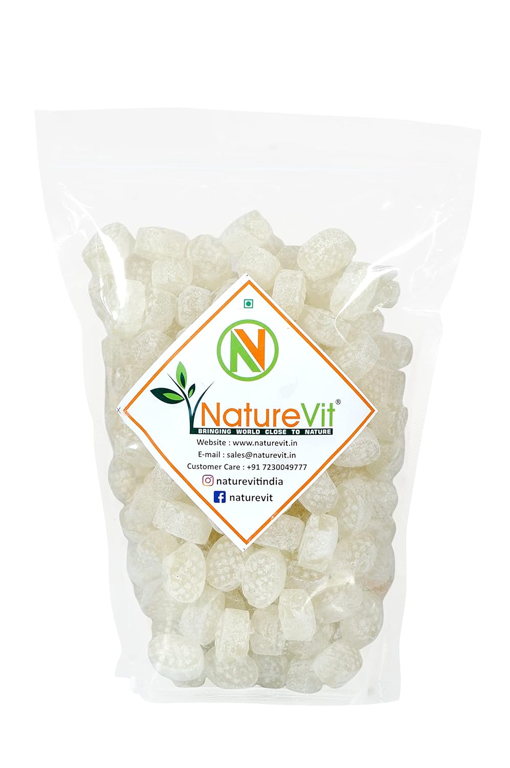 NatureVit Litchi Flavour Candy 400 Gram | Juicy & Sweet Hard Candy | Refreshing Fruit Taste | Travel-Friendly, Kid’s Favorite Treat