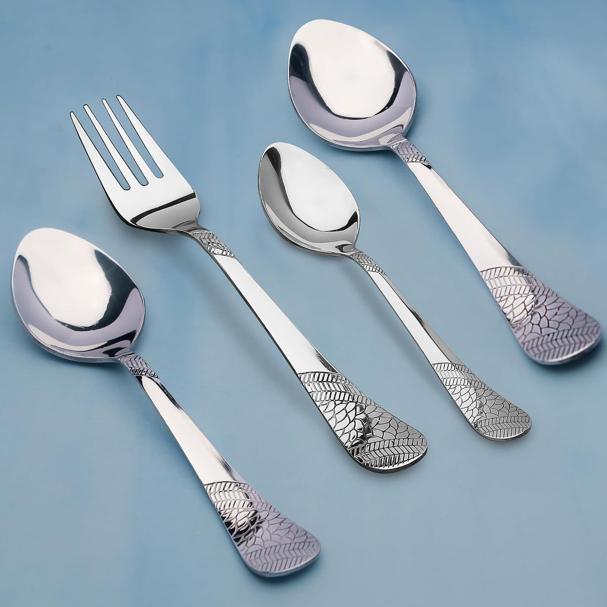 Parage 24 Pieces Stainless Steel Cutlery Set, Premium Cutlery for Home & Kitchen, Luxury Dining Tableware Gift for House Warming (6 Pieces Each Table Spoons, Table Forks, Dinner Spoons & Tea Spoons)