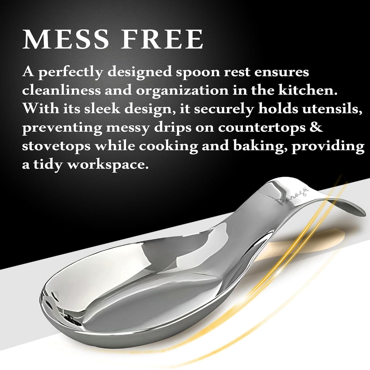 Parage 2 Pieces Stainless Steel Spoon Rest for Home & Kitchen, Platform and Dining Table, Holding Messy Spoon While Cooking (Set of 2, 21.5 cm Long)