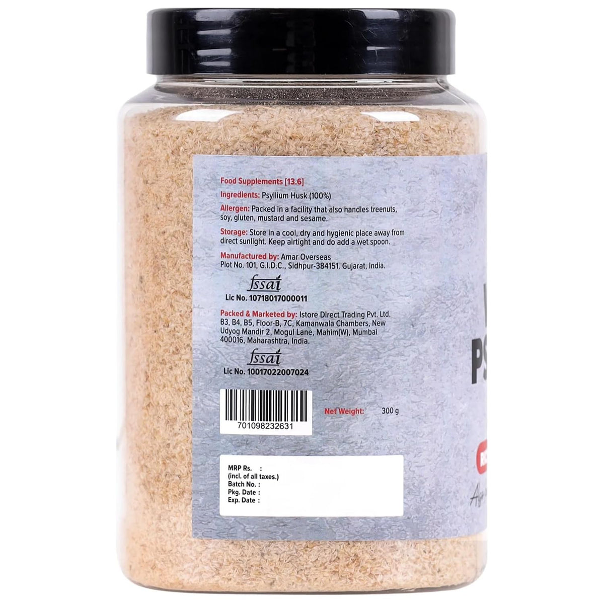 Urban Platter Isabgol, 300g (Whole Psyllium Husk, Rich in Dietary Fiber, Supports Digestive Health, Nature's Soluble Fiber)