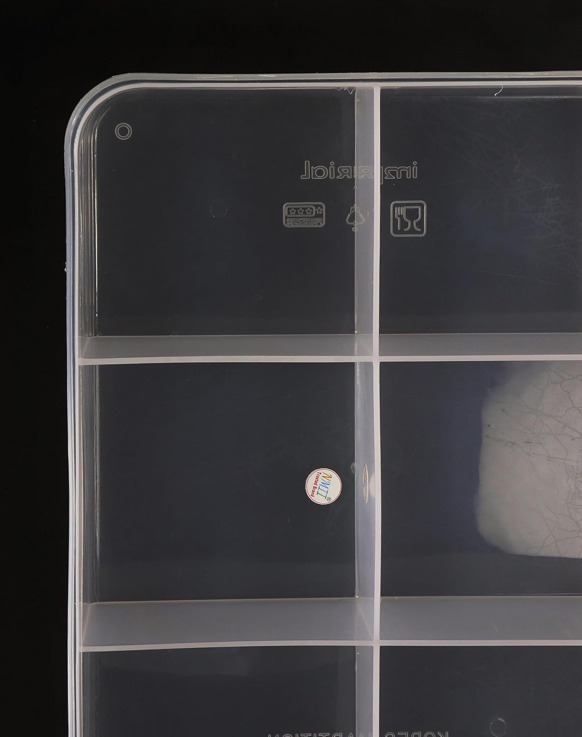 NMII Multipurpose Plastic Storage Box with Partitions | Transparent Organizer with Secure Lid | Ideal for Stationery, Craft Supplies, Tools, and Jewellery, Accessories | Lightweight-(6 Partitions)