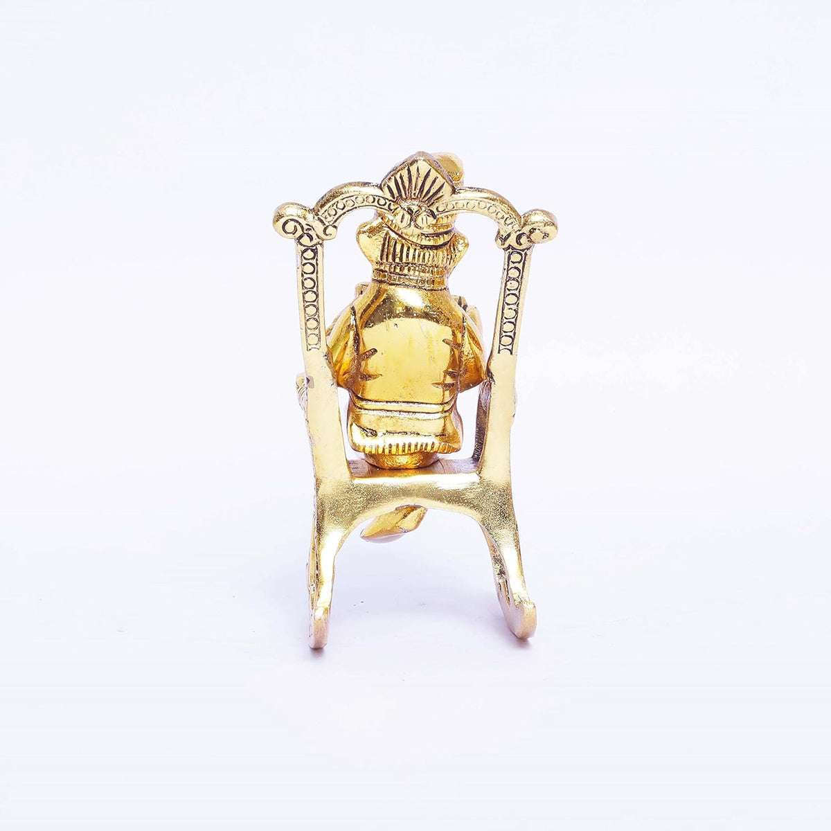KridayKraft Metal Chair Ganesh ganpati Idol with Reading Ramayan Home Decoration and Gifts for Your Love Once