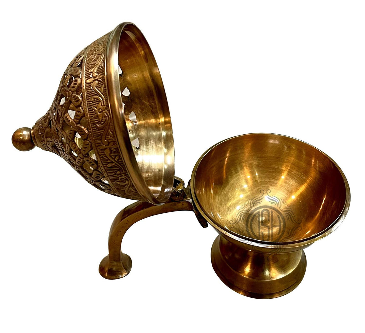 DSH Home Brass Loban Burner Dhoop Dhooni Dani Decorative Antique lubandan,Bakhoor Burner Holder, Gift Items