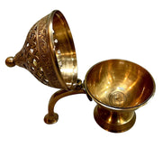 DSH Home Brass Loban Burner Dhoop Dhooni Dani Decorative Antique lubandan,Bakhoor Burner Holder, Gift Items