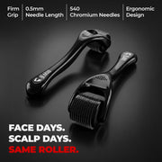 Beardo Hair Growth & Scalp Care Combo: Dermaroller & Scalp Massager | Stimulates Hair Follicles & Improves Blood Circulation | For Thicker, Healthier Hair (Set of 2)