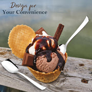 Parage Stainless Steel Set of 12 Ice Cream Spoons, Silverware Spoon Set, Dinner Spoon Length 13.5cm, Food Grade Silverware for Home & Kitchen, Durable Stylish, 12 Silver Spoons