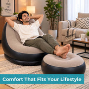 Toy Imagine Inflatable Lounge Chair with Air Pump & Matching Footrest