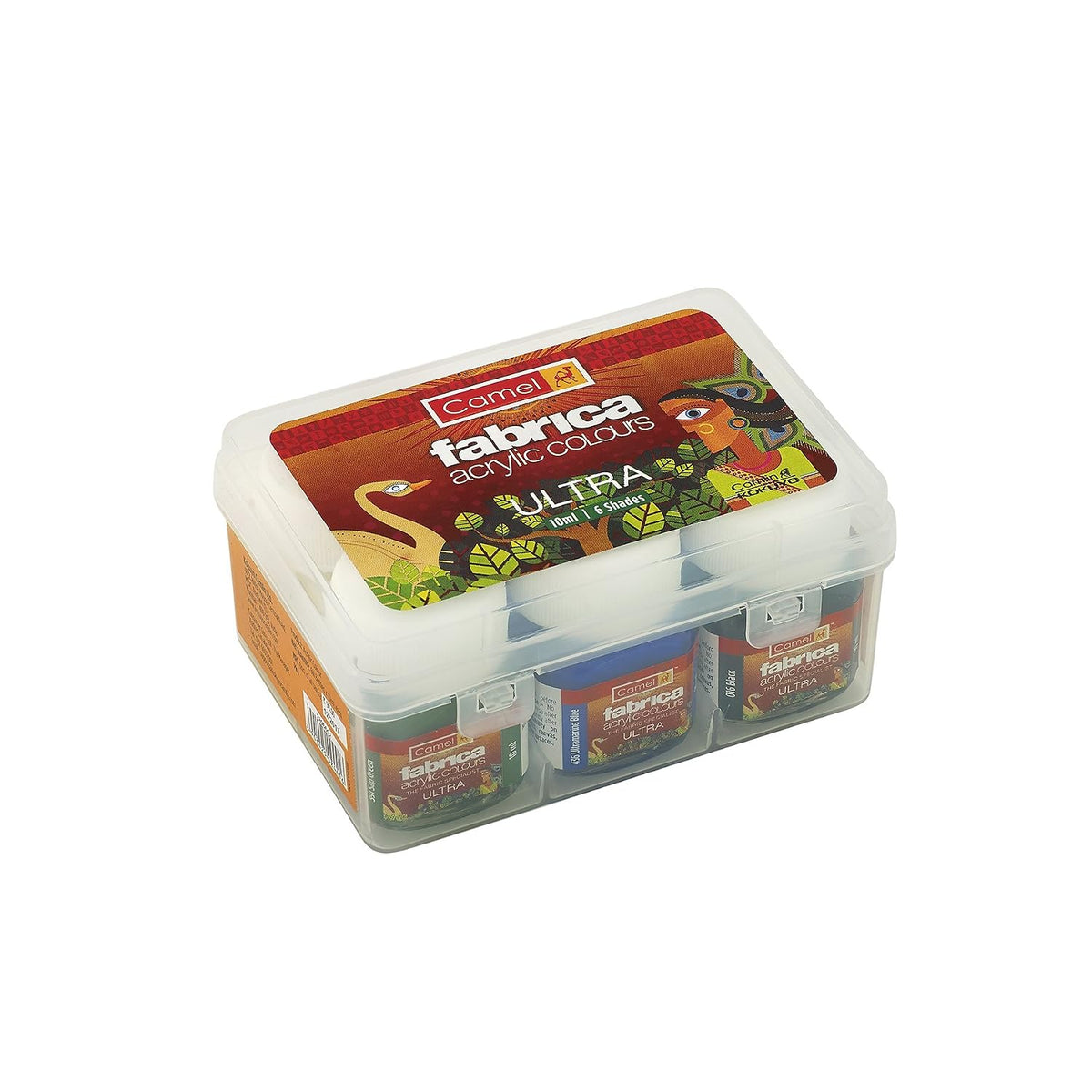 Camel Camlin Kokuyo Fabrica Acrylic Ultra Colors - 10ml Each, 6 Shades Solvent Based Glass Color - 20ml Each, 5 Shades