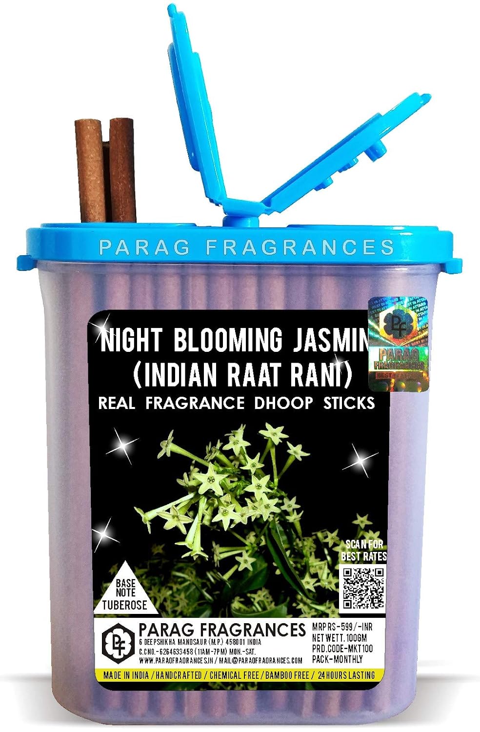 Parag Fragrances Extra Premium Long Lasting Dhoop Sticks 100 Gram Pack for Pooja & Home Fragrance (Raat Rani)