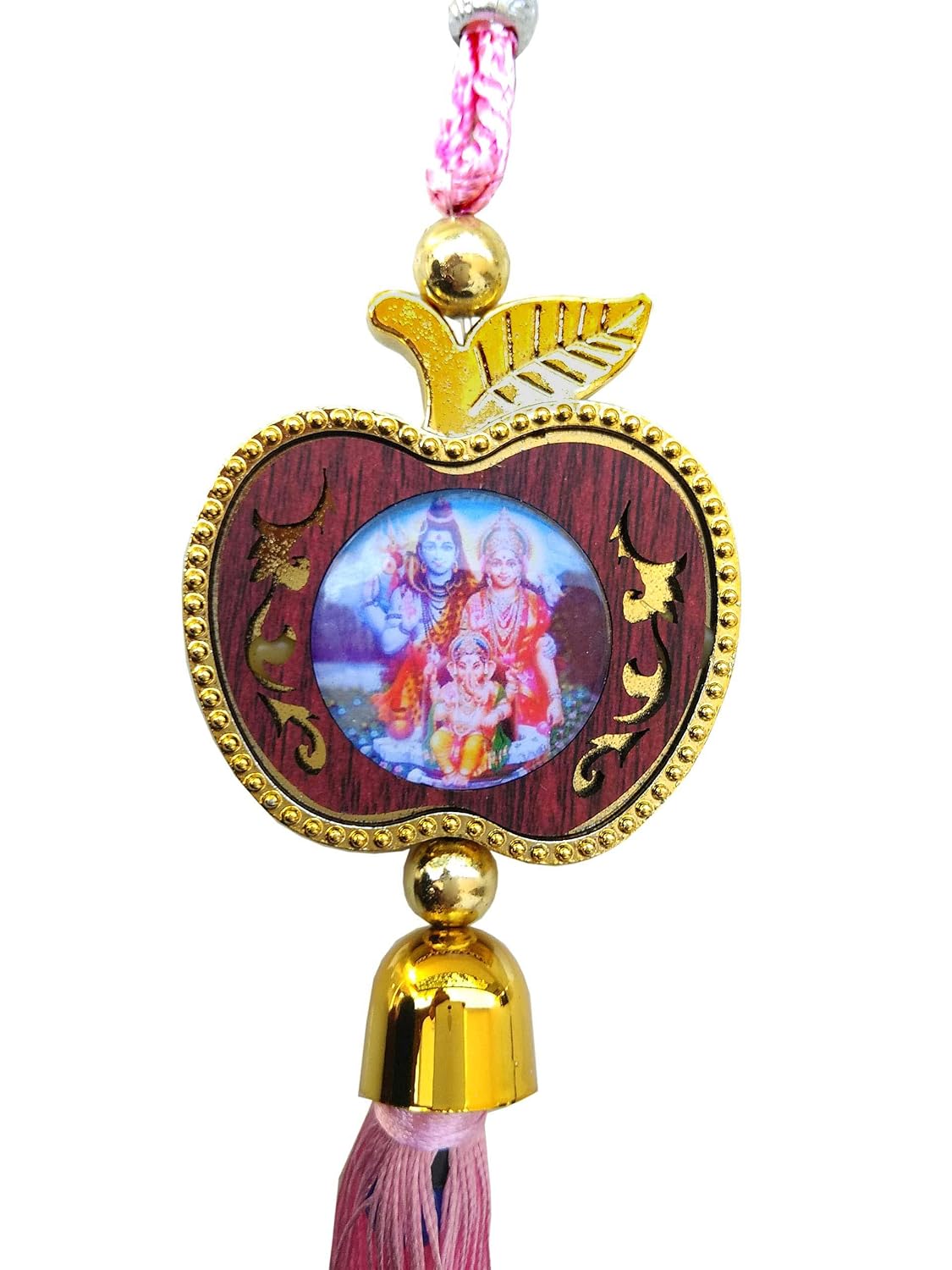 SHINDE EXPORTS Lord Mahadev Multicolor Car Hanging (Gold Apple Design)