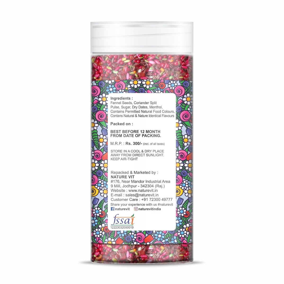 NatureVit Gulab Mukhwas, 200g | Rose Petals & Sweet Gulab Mouth Freshener Mix | Traditional Mukwhas & After-Meal Delight