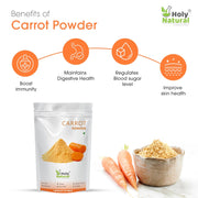 Holy Natural Carrot Powder 1kg | Supports Immunity, Eye & Skin Health | Ideal for Juice, Smoothie, Soup & Baking