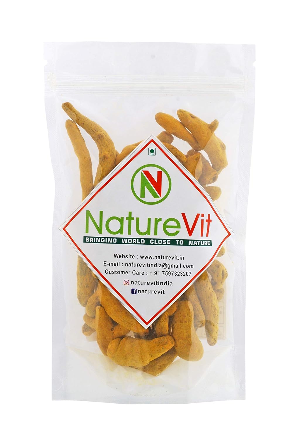 NatureVit Whole Turmeric Sticks, 900gm | Haldi Gaanth for Pooja