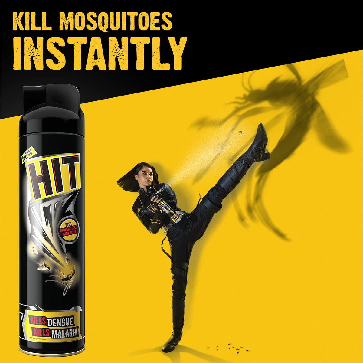 HIT Flying Insect Killer - Mosquito & Fly Killer Spray | Instant Kill | Protection from Dengue & Malaria, 320ml