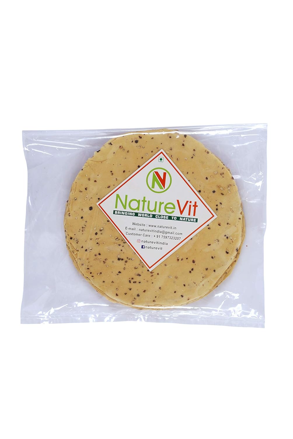 NatureVit Moong Lasun Papad, 400g [Handmade Moong Garlic Papad, Speciality of Rajasthan]