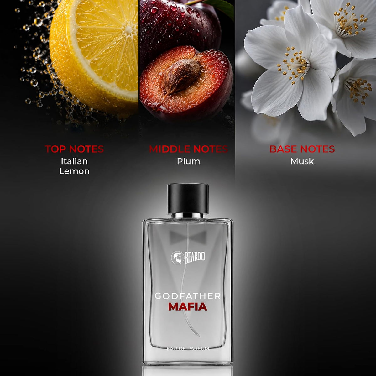 BEARDO Godfather Mafia Eau De Parfum 100ml | Fruity, Amber, Woody Fragrance | Long Lasting Perfume for Men | Gift For Men | Strong EDP For Men | Gift For Husband | Gift For Boyfriend