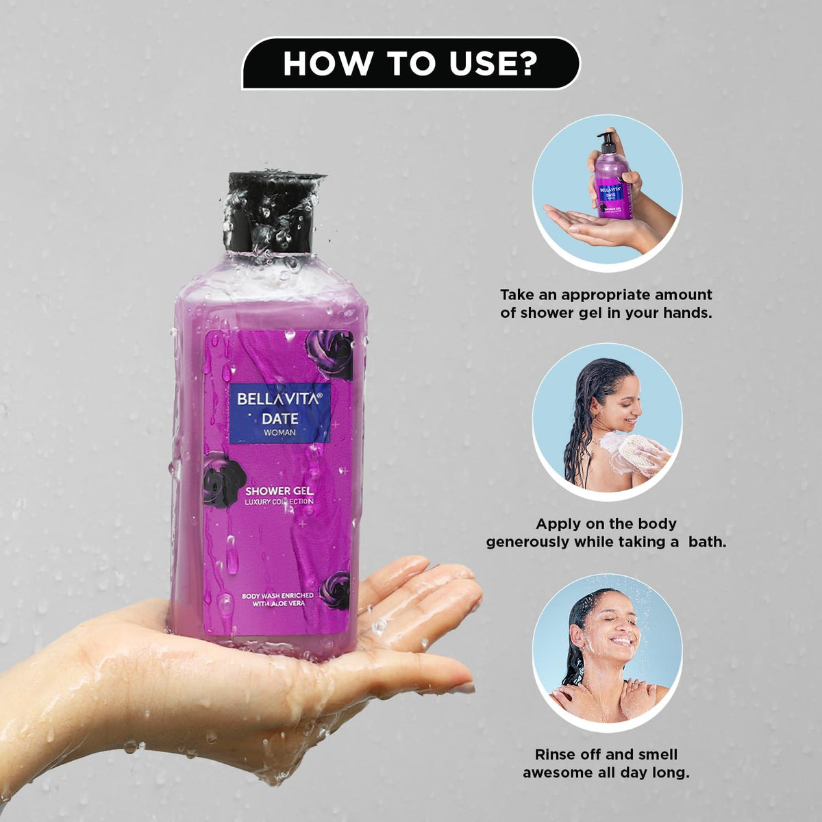 Bella Vita Luxury CEO Man and Date Woman Body Wash Refreshing Shower Gel for Deep Cleansing, Hydrating & Moisturising Skin with Aloe Vera, 250 ml Each