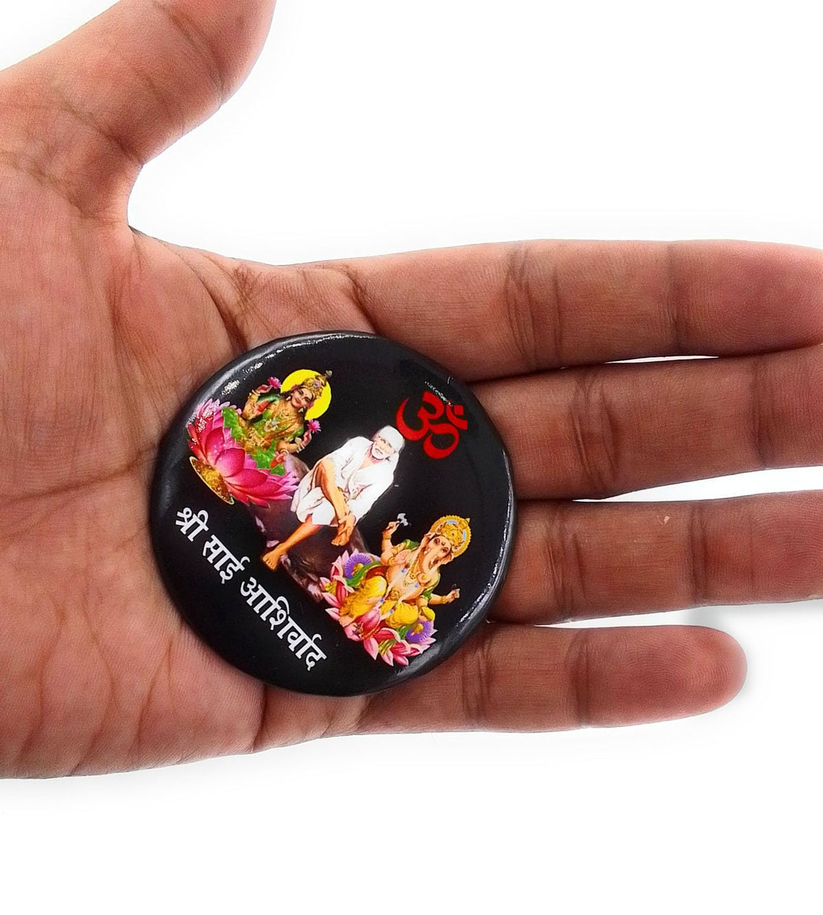 SHINDE EXPORTS shirdi saibaba Fridge Magnets chumbak for Kitchen (Round)