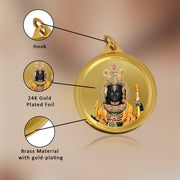 Diviniti 24K Gold Plated Ram Lalla & Ram Mandir Pendant For Men, Women & Kids| 28 MM Double Sided Stylish Pendant Necklace For Girls| Divine God Pendant For Birthday Gift, Anniversary Gift