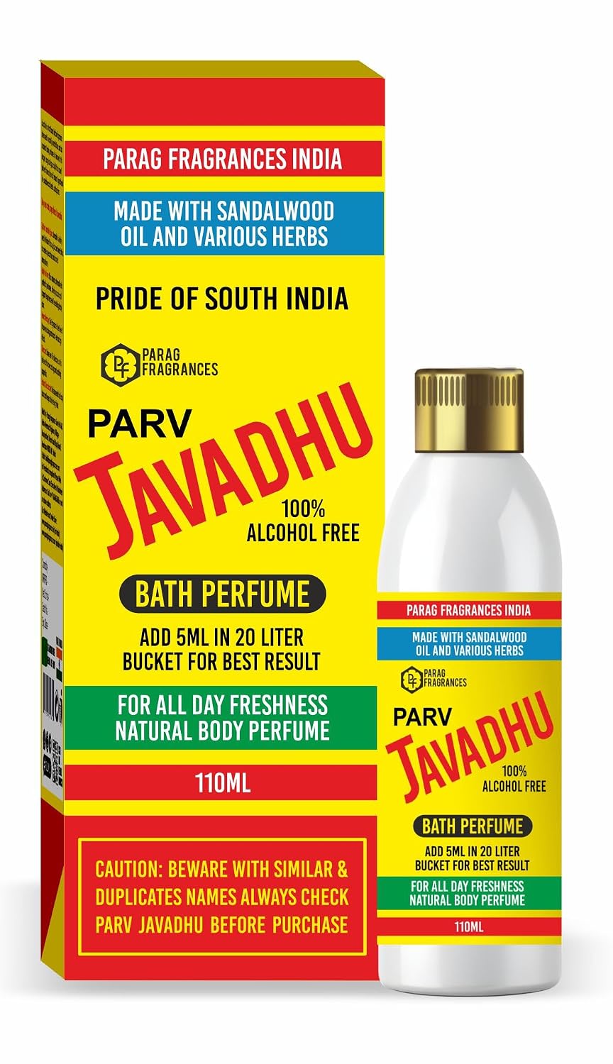 Parag Fragrances Parv Javadhu Bath Perfume 110ml For All Day Freshness/Javadhu Liquid Perfume (Water Soluble Perfume)