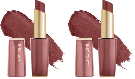 INSIGHT Pure Matte Lipstick - First Text| High Pigment, Long Lasting Smooth Matte Finish | Enriched with Vitamin E & Coconut Oil - 3.3 g (Pack of 2)