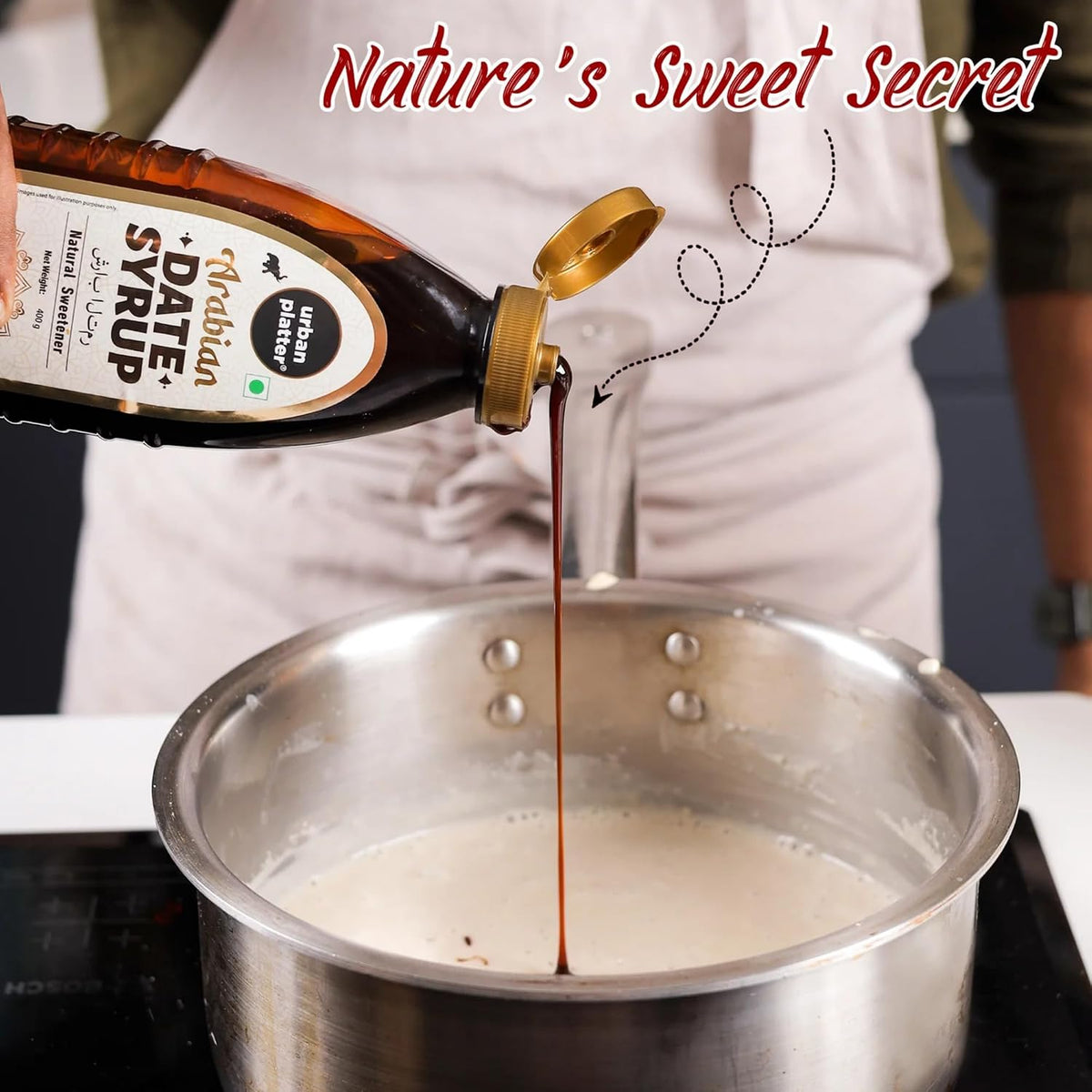 Urban Platter Date Syrup, 400g (Made from 100% dates | Deep, Malty Sweetness | Baking & Everyday Sweetening)