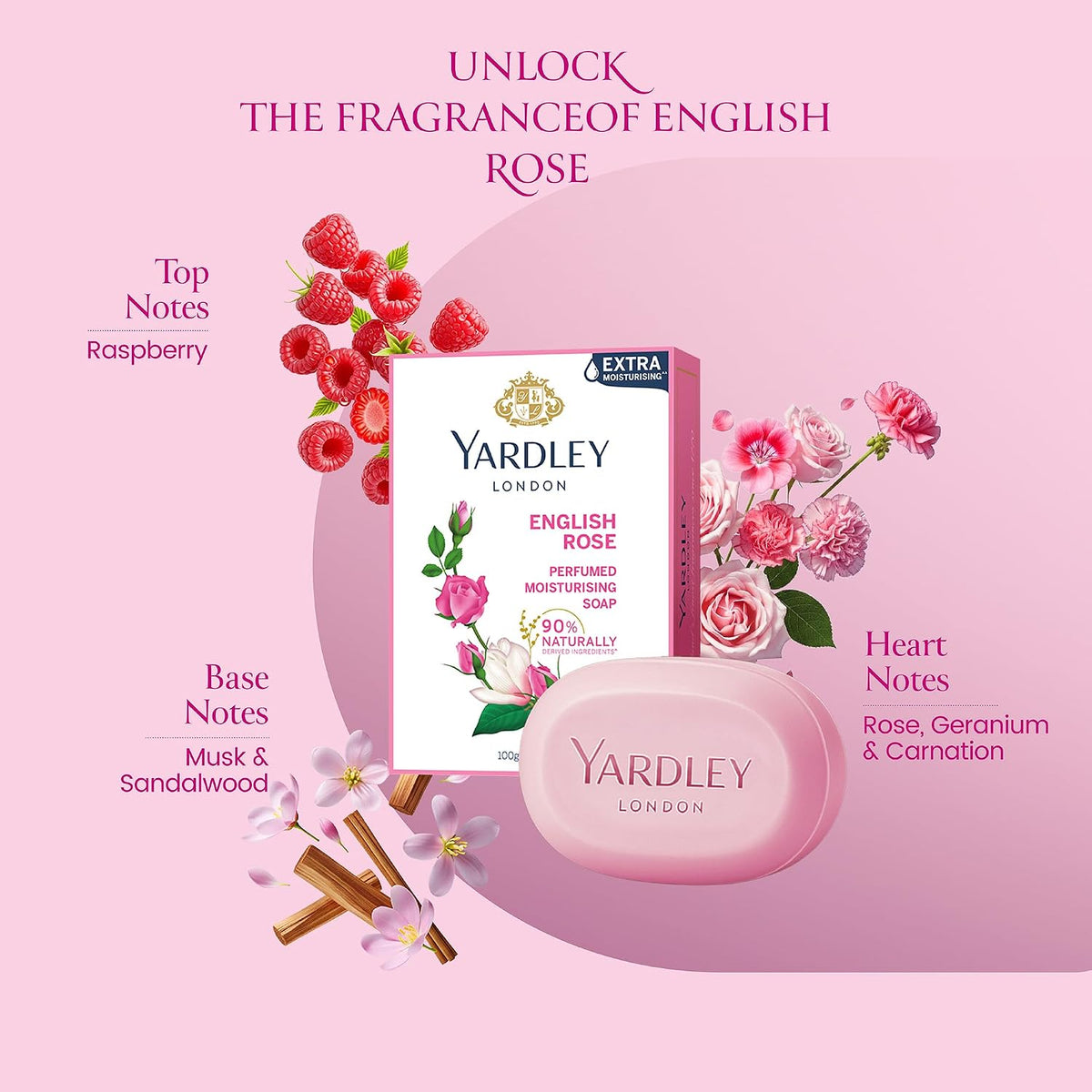 Yardley London English Rose Luxury Soap, 100 G, Pack of 3