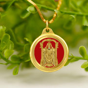 DIVINITI 24K Gold Plated Double-Sided Religious Pendant with Premium Gift Box, Spiritual Locket for Men & Women, Devotional Jewellery for Gifting & Everyday Wear | Padmavathi & Tirupati Balaji