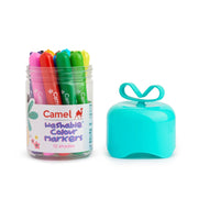 Camel Washable Colour Medium Tip Markers 12 Shades (lid Colour May Vary)