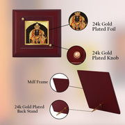 DIVINITI Ram Lalla 24K Gold Plated MDF Photo Frame | Premium Religious Table Top Frame for Home, Office & Prayer Room | Luxury Spiritual Gift Item for Housewarming, Festive Gifting | 10 x 10 CM
