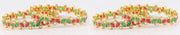 NMII Metal With Kundan and Beads Studded Flower Look Kada Set For Women and Girls