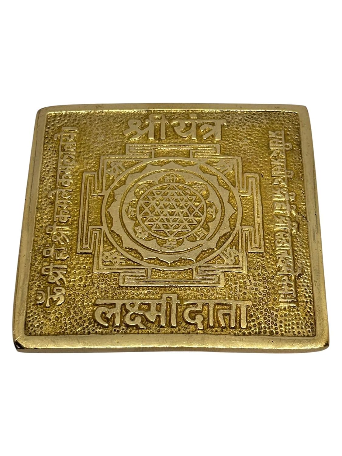 RUDRADIVINE Ashtadhatu Original Brass Yantra Golden Religious Spiritual Yantra 3 x 3 Inch | Vastu Home Office Car Puja Decor