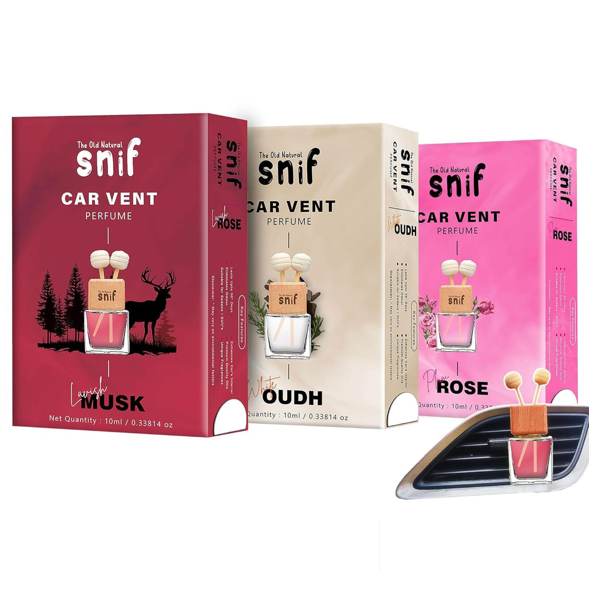 The Old Natural Premium Car Vent Perfume - 10 Ml|Long-Lasting Oudh Car Air Freshener|Luxury Car Fragrance (Combo),Oil
