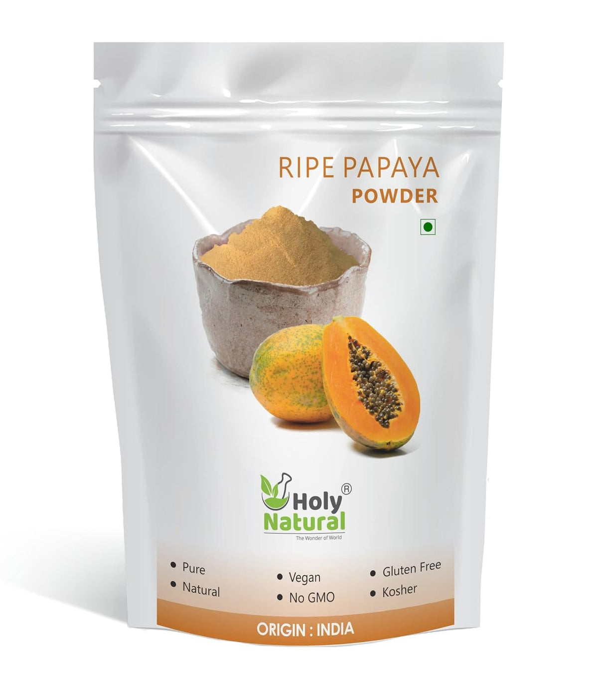 Holy Natural Ripe Papaya Fruit powder -100 GM | Also Called Carica papaya, papaw or pawpaw | Spray Dried Powder, Sugar Free, Rich source of phytonutrients, minerals and vitamins.